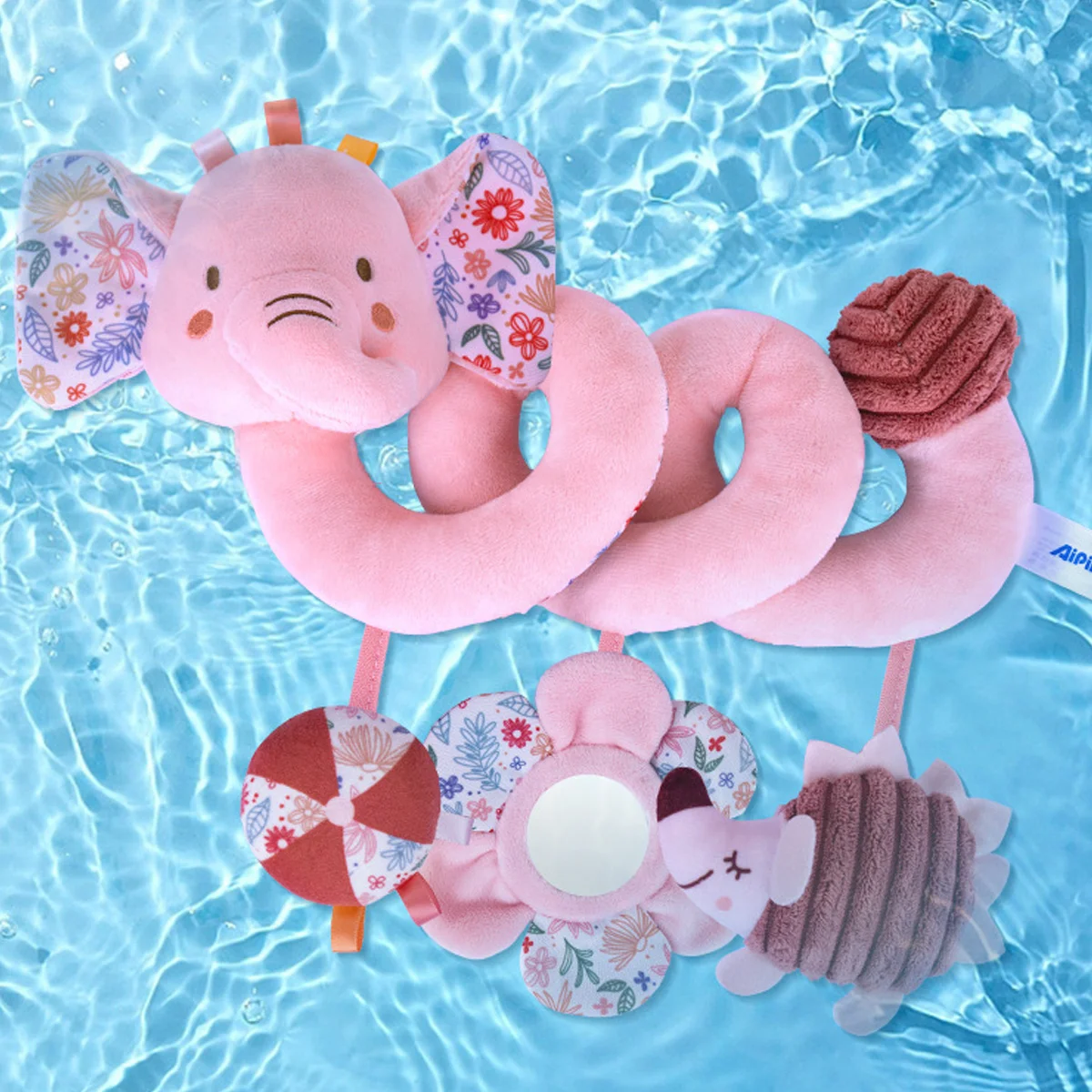 Zabawki sensoryczne do fotelika samochodowego dla niemowląt, wiszące akcesoria do wózka z lusterkiem, piszczelkiem i grzechotkami, idealne prezenty na Boże Narodzenie.