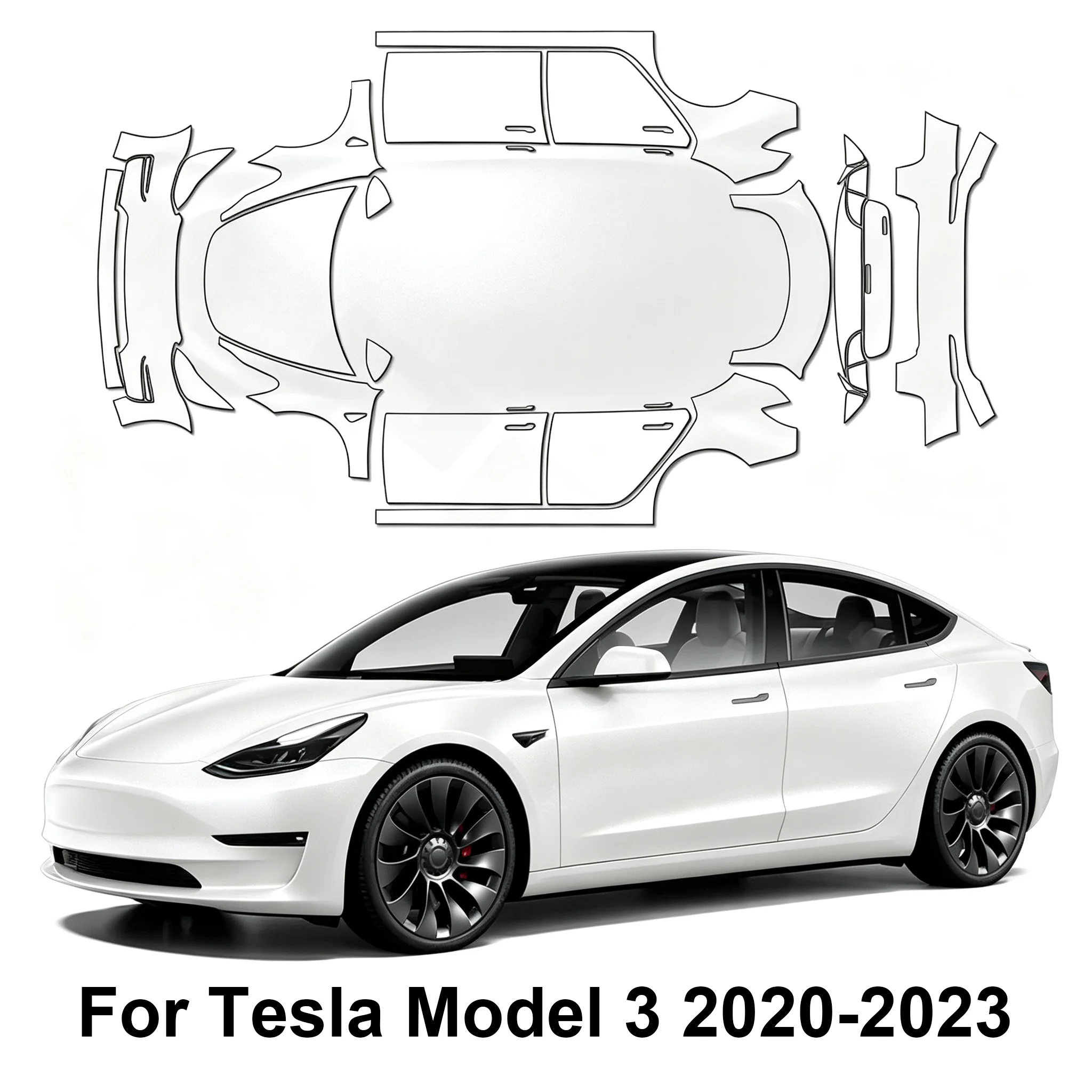 For Tesla Model 3 2020-2025 9Mil Car Body TPU Transparent Protective Film PPF Pre-Cut PPF Scratch Resistant Film