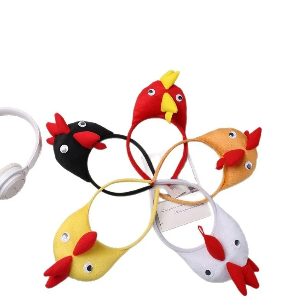 Unique Party Headwear Cartoon Chicken Headband 3D Cute Chick Headwear Funny Adorkable Novelty Headband Festival