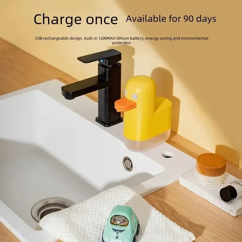 New Automatic Sensing Foam Soap Dispenser Duckling Design Usb Charging No-touch Children's Hand Sanitizer