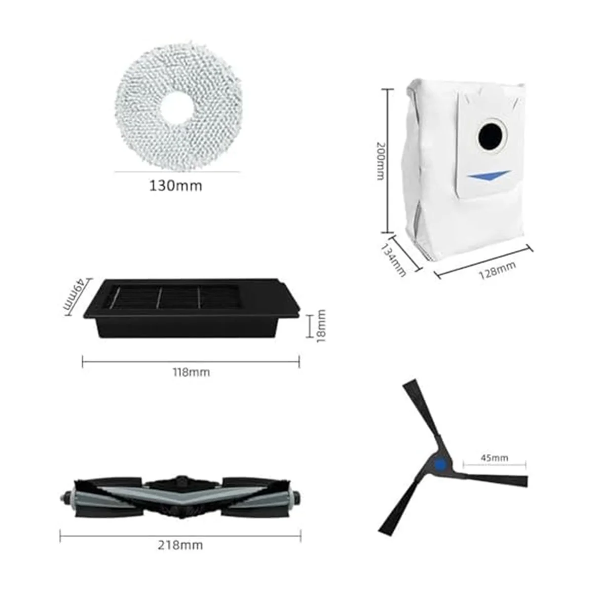 อุปกรณ์เสริมที่ใช้ได้กับ Ecovacs X2ทำความสะอาด DEX86, แปรงด้านข้าง, แปรงลูกกลิ้งแผ่นม็อบ omni/ X2/X2 pro/