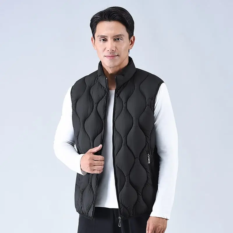 

Plus Size Warmth Down Vest for Men Autumn Winter Thickened Camisole Coat with Standing Collar​