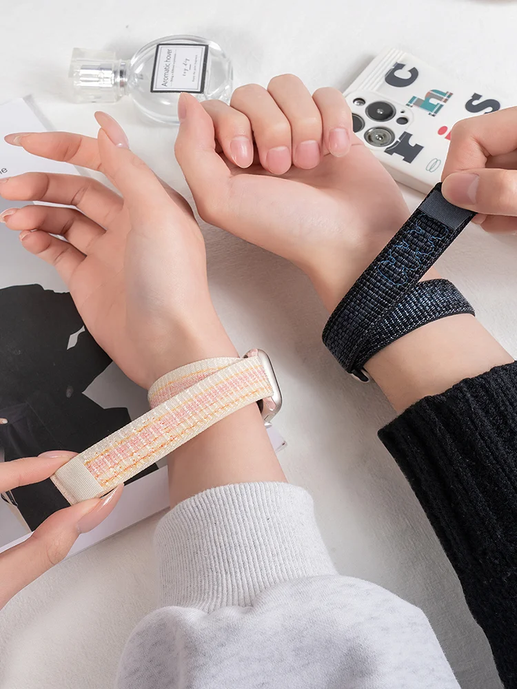 Нейлоновый спортивный ремешок для Apple Watch Band 49 мм для браслета-петля iWatch S10 9 8 7 6 5 4 3 se2 Ultra 2 46 мм 45 мм 44 мм 41 мм 42 мм