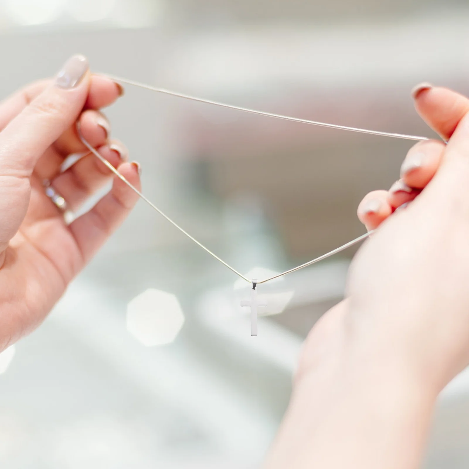 

3 шт., ожерелье с подвеской в виде креста, прочный простой ювелирный декор своими руками для браслета, брелок, цепочка для свитера, аксессуар для мобильного телефона