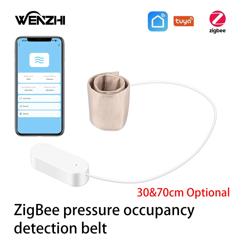 

Zigbee Pressure Senor Stress Occupancy/Presence Detector Belt Hidden In Bed/Sofa Battery Powered Tuya Smart Life Home Automation
