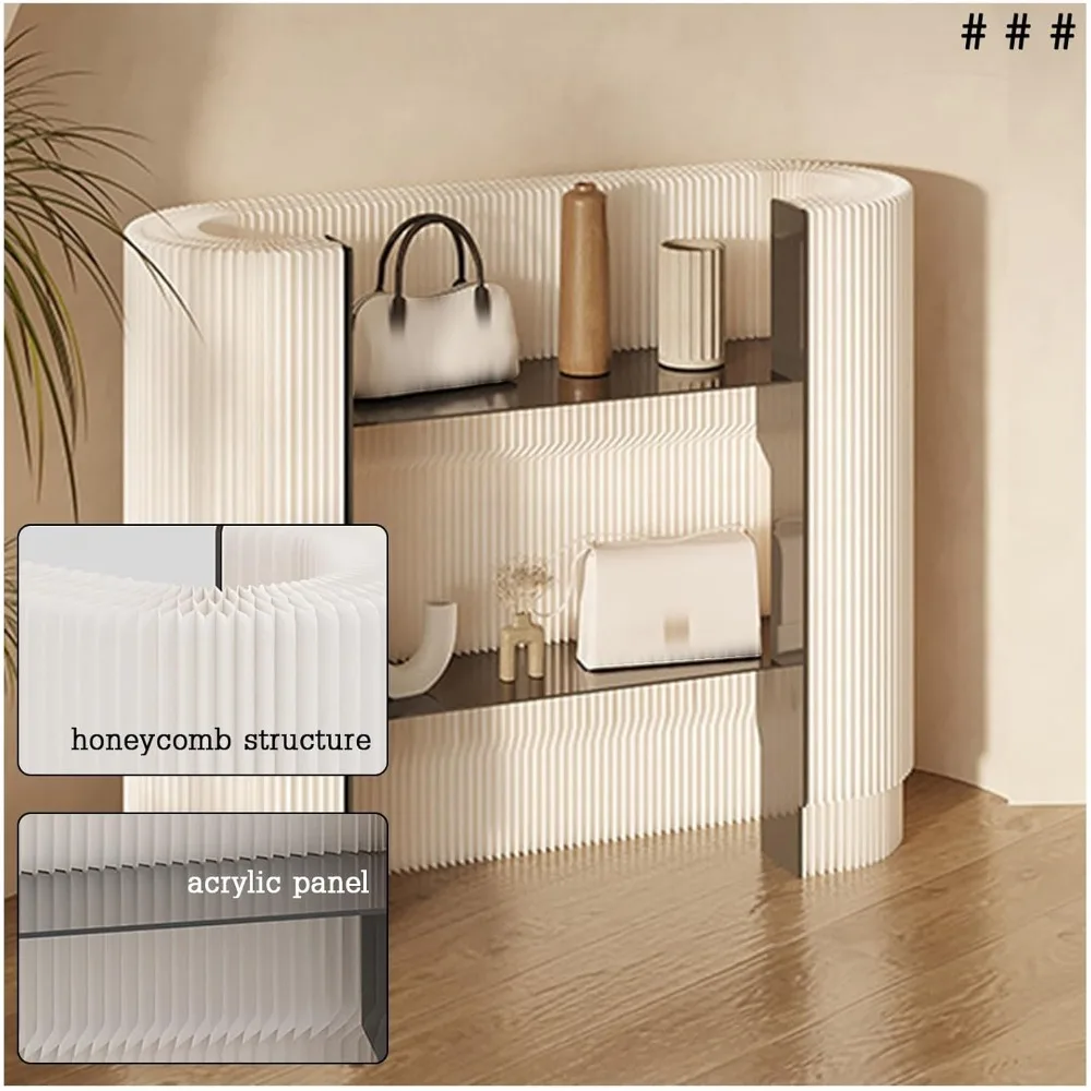 مكتب الاستقبال، طاولة كونسول بيضاوية، أبيض، مقاس واحد، الاستخدام السكني