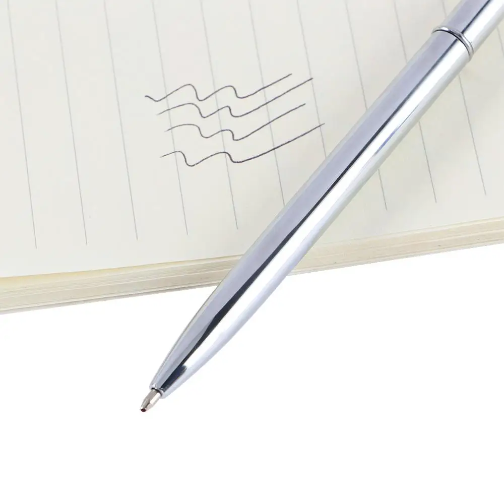Gifts Stainless Still Commercial Ballpoint Pen Rod Rotating Slender Metal Ball Pen