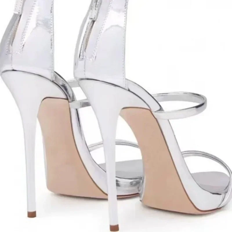 2024 Women\'s Summer New Sexy Stiletto Heels Sandals Fashion High-quality Banquet Zipper Strap Combination High Heels