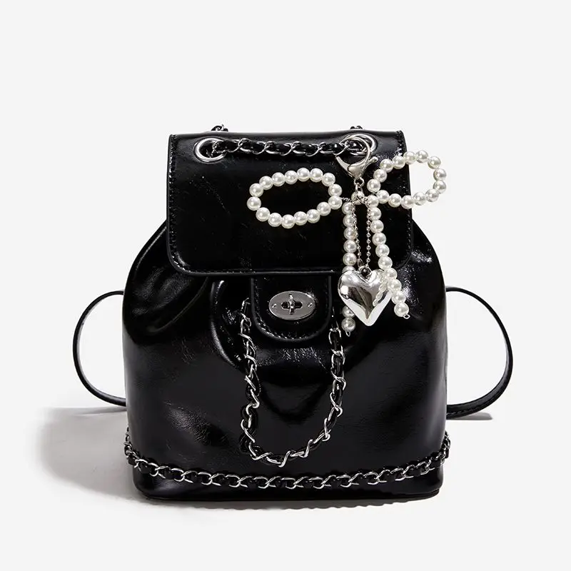 Premium Foreign Style Niche Silver Women's Backpack New Mini Versatile Backpack Student Travel Schoolbag Exquisite Personality