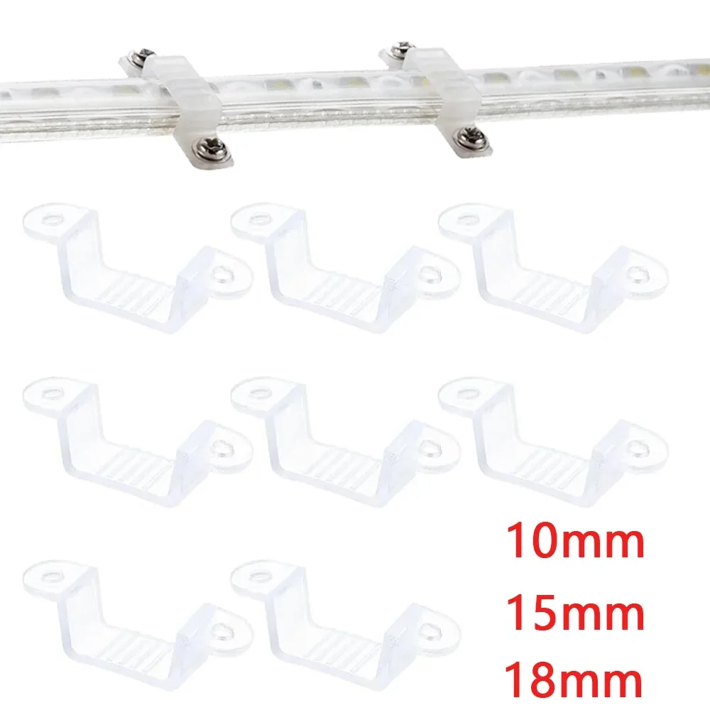 10pcs LED Strip Light Fastener Buckle Plastic Fixing Clip Led Connector 10-18mm for 5050 2835 5/12/110/220V RGB Led Strip Light