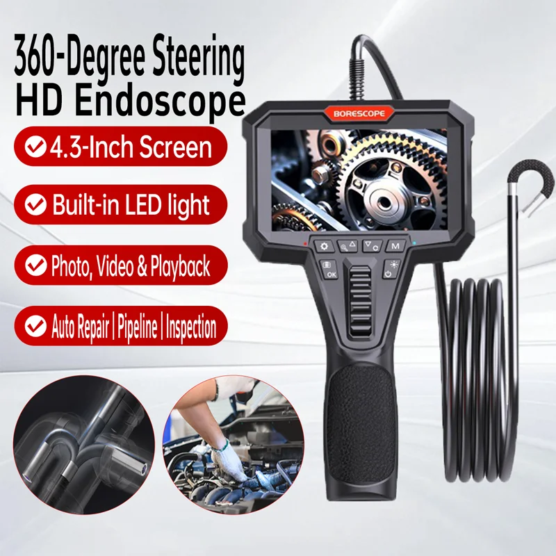 

Двунаправленная эндоскопическая камера с шарнирным соединением, промышленная инспекционная камера с подсветкой, подходит для автомобильной промышленности, систем ОВКВ и авиации.