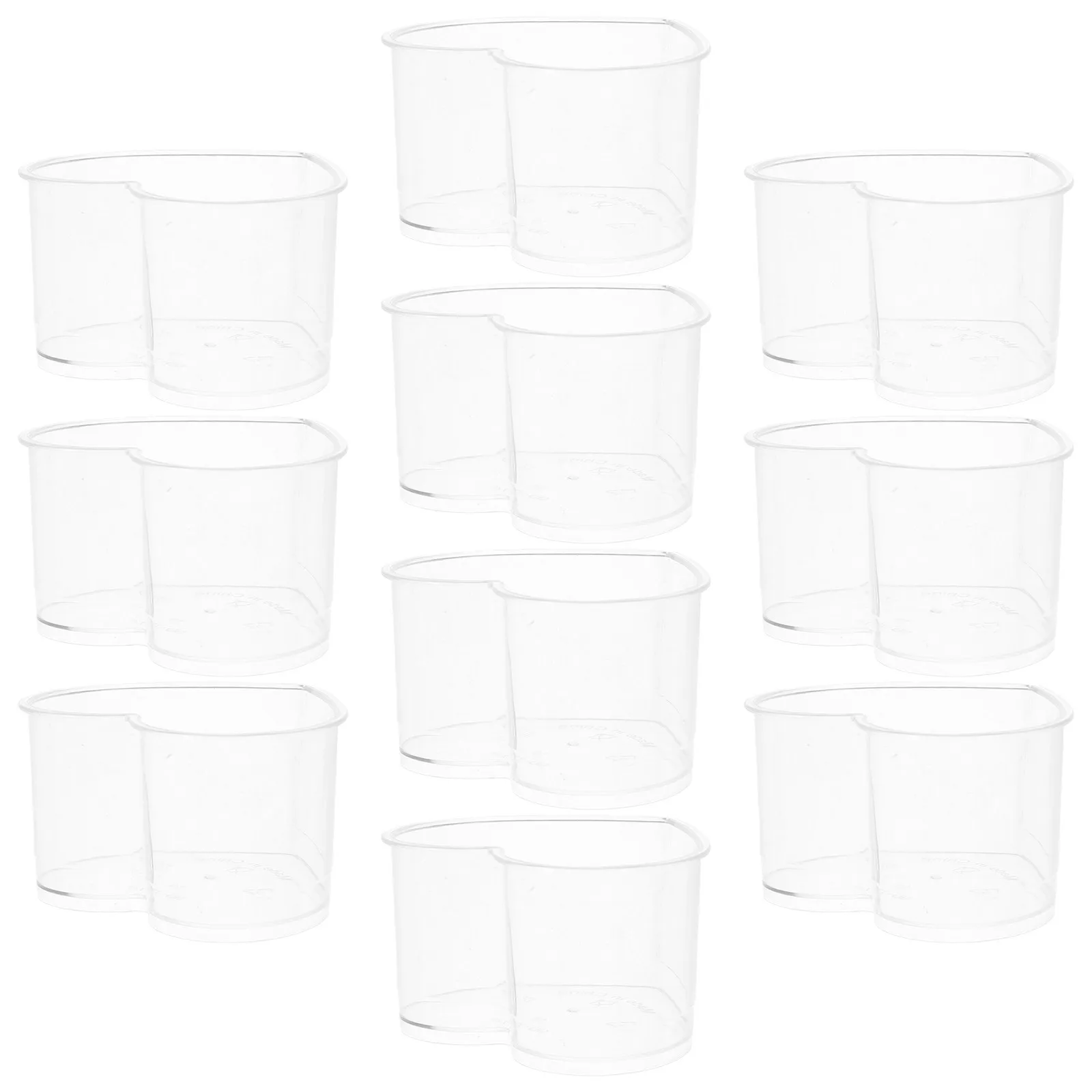 

10Pcs Heart Shaped Clear Dessert Cups Transparent Multi-Function Portable Pudding Cups Stable Non-Slip Bottom Party Accessories
