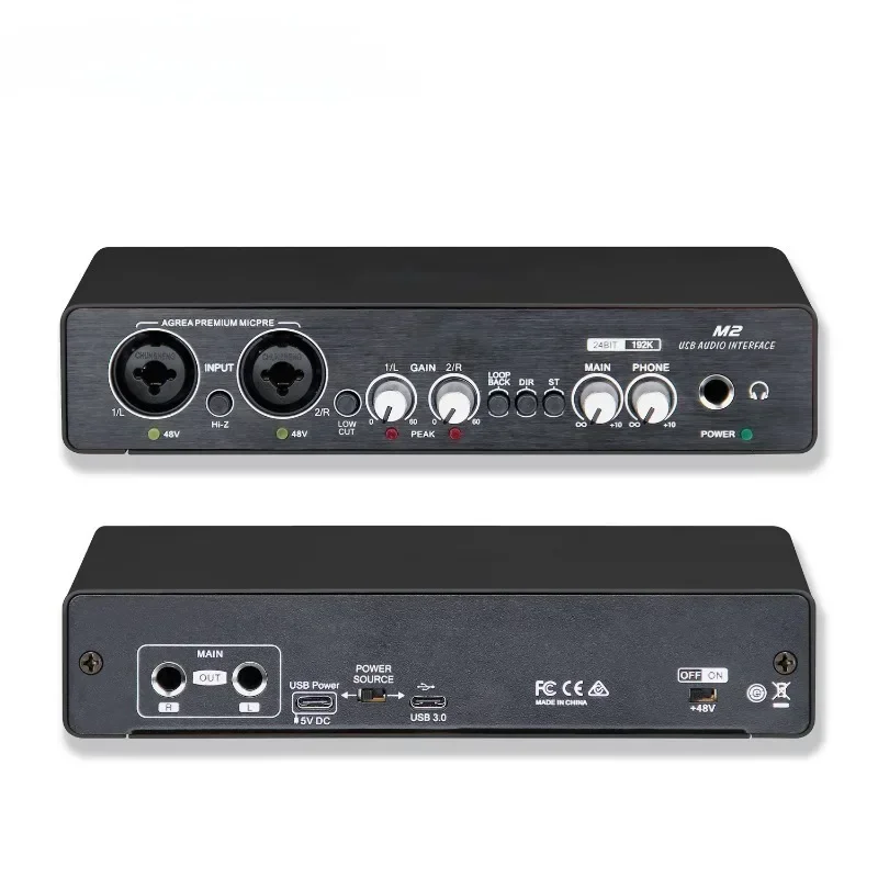 

For GAX-UC22 24bit/192KHz Audio Interface Support High Resistance Instruments USB Computer Live Recording External Sound Card