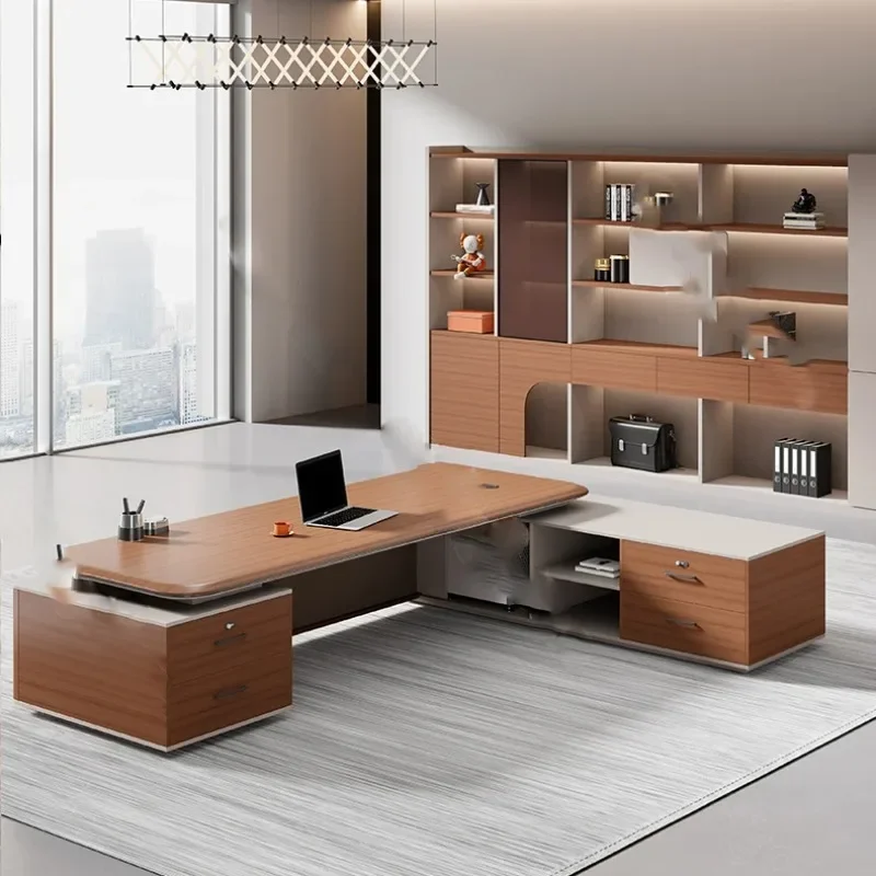 a*-Computer Modern Office Desk Gaming Drawer Organizers Office Desk Lshaped Minimalist Escritorio Oficina Commercial Furniture^