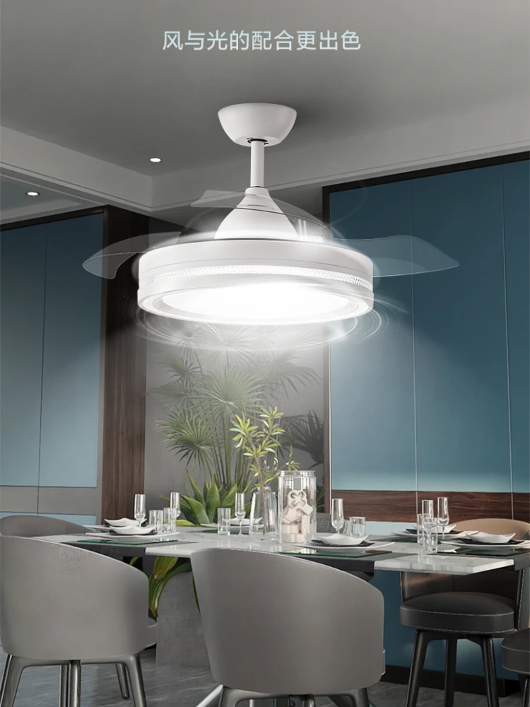 Midea – plafonnier en ventilateur électrique Invisible, design moderne, luminaire décoratif de plafond, idéal pour un salon