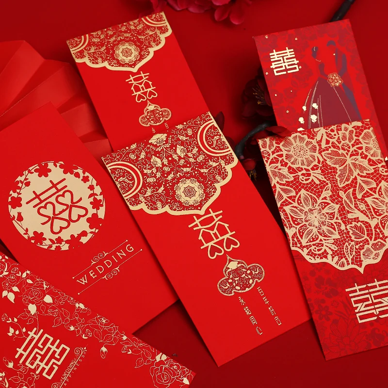 

10pcs Chinese Wedding red bag, Red packet for wedding,Ang pao,Double happiness red envelopes,Bride price Ang bag,Lucky bag