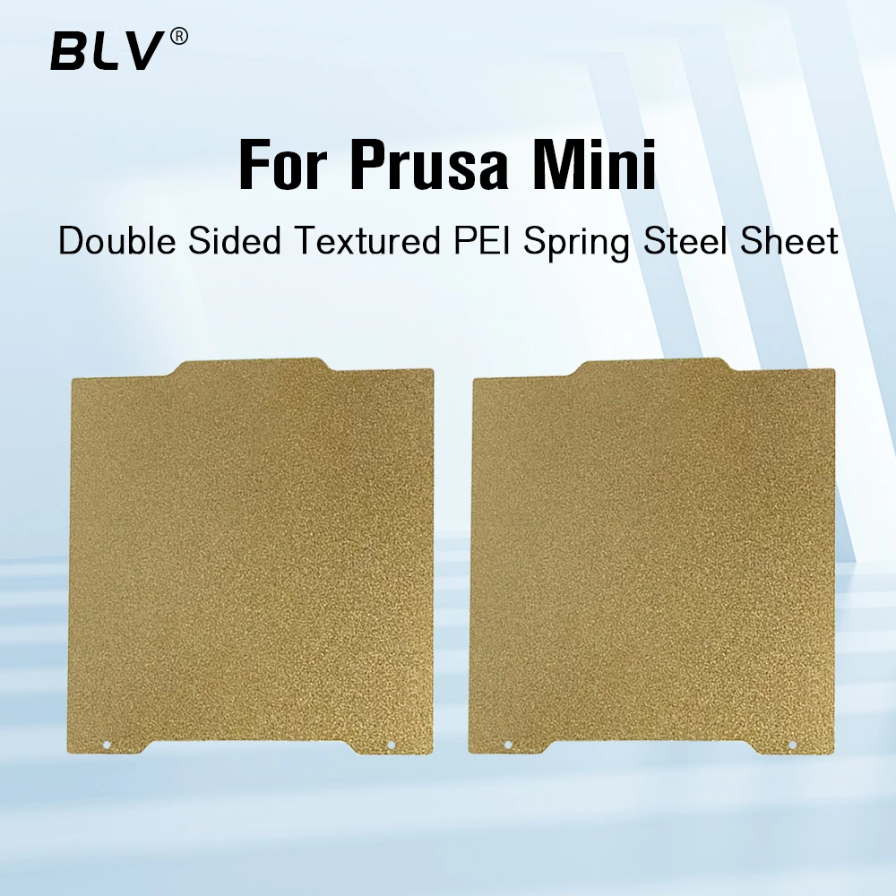 BLV® 190X189(200mm) Prusa MINI gold Double Sided Textured PEI Spring Steel Sheet Powder Coated PEI Build Plate 3D Printer
