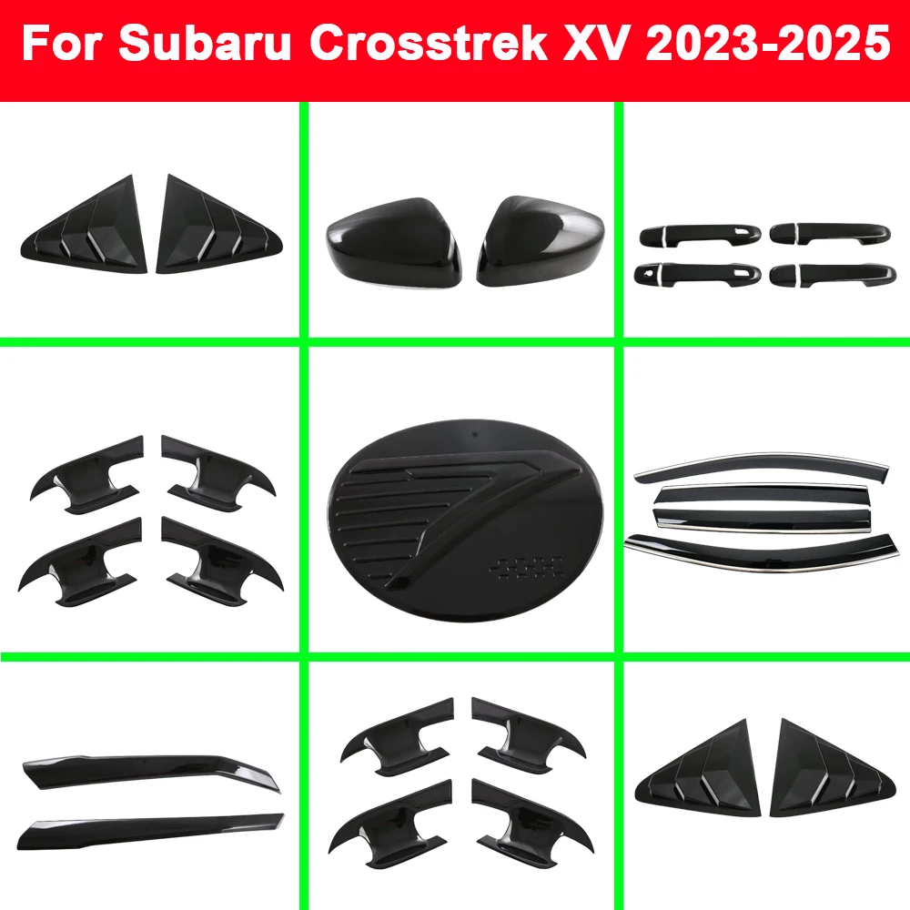 For Subaru Crosstrek XV 2023 2024 2025 Rear Side Window Shades Air Vent Handle Bowl Cover Fuel Tank Grill Trim Frame Accessories