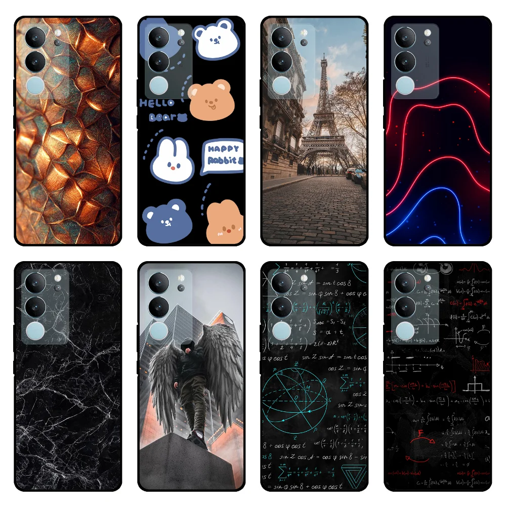 Phone Cases For Vivo V29/V29 Pro/V29 Lite Case TPU Shockproof Bumper Cover For Vivo V29 5G Black Silicone Back Cover Shell v 29