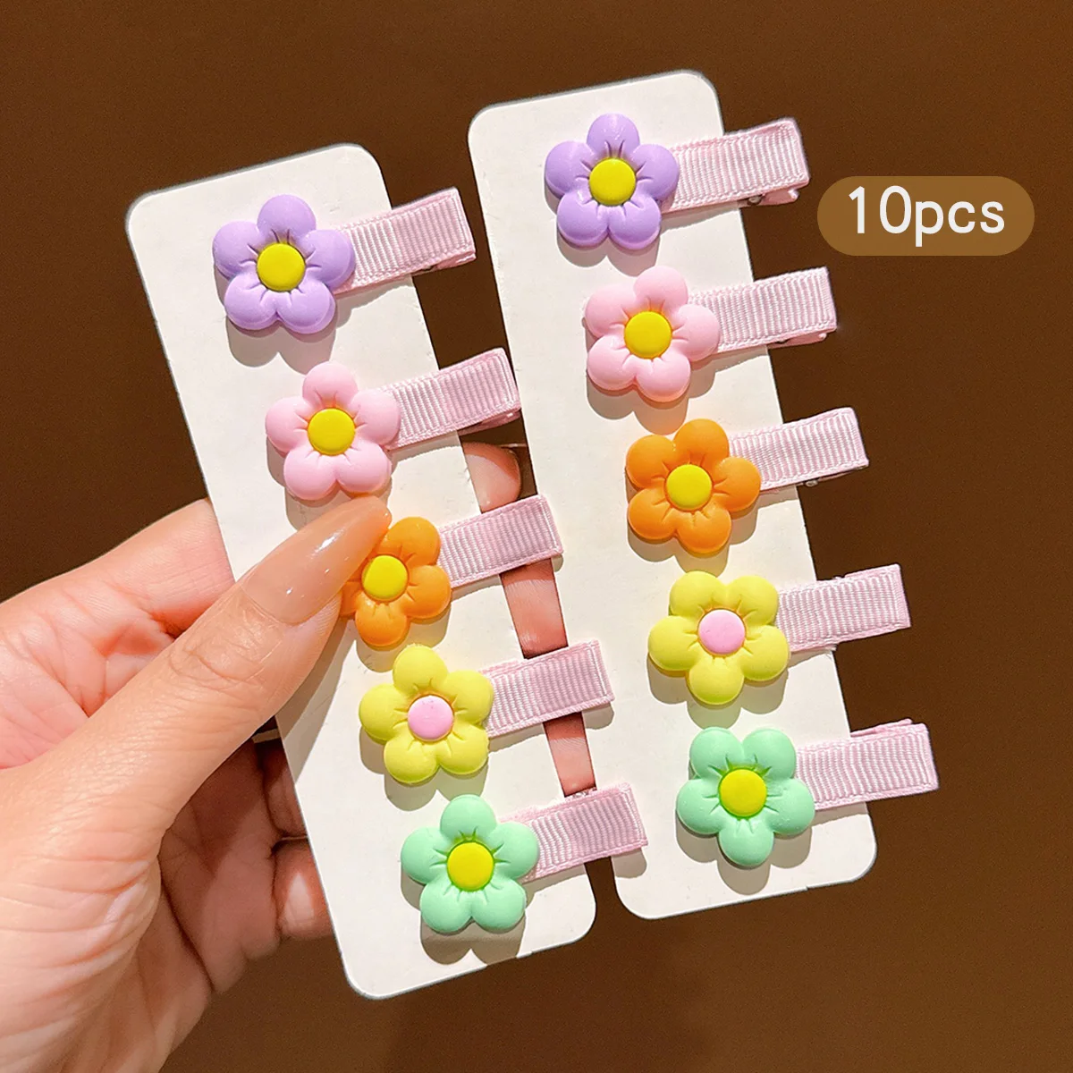 10 flower hair clips with sweet and stylish colors, randomly arranged for daily use as hair accessories