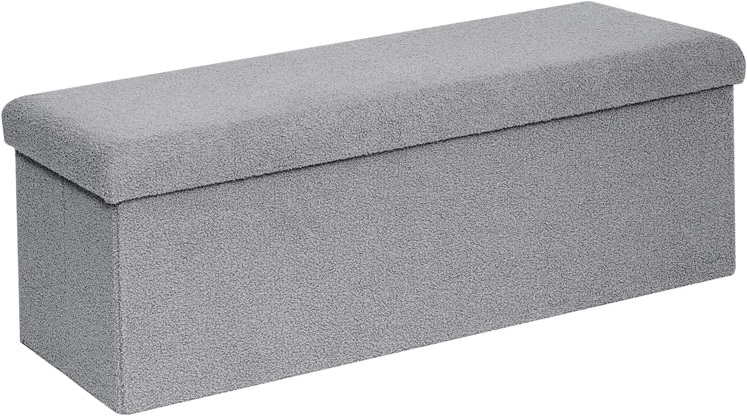 

Small Storage Ottoman Cube Sherpa Ottomans Foot Rest, Foldable Boucle Ottoman Bench, Faux Teddy Fur, Grey 43.3""X15""X15""