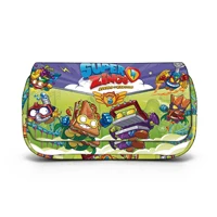 Estuche para lápices de dibujos animados Super Zings, bolso escolar para niños, juego de doble capa, organizador de suministros escolares, bolsa de maquillaje