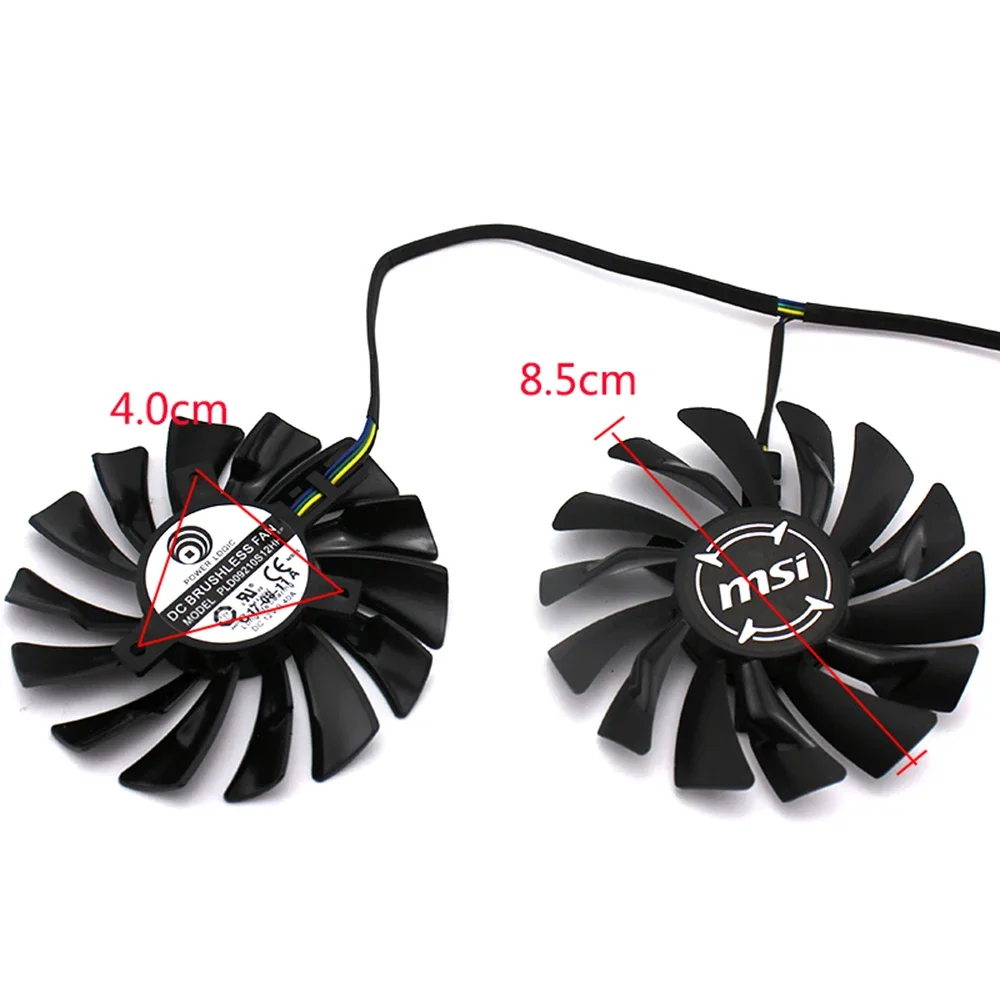 Ventilador de mineração para MSI, RX 470, 480, 570, 580 ARMOR, placa de vídeo ventiladores de refrigeração, PLD09210B12HH, 4Pin, RX580, P106-100, 2pcs por lote