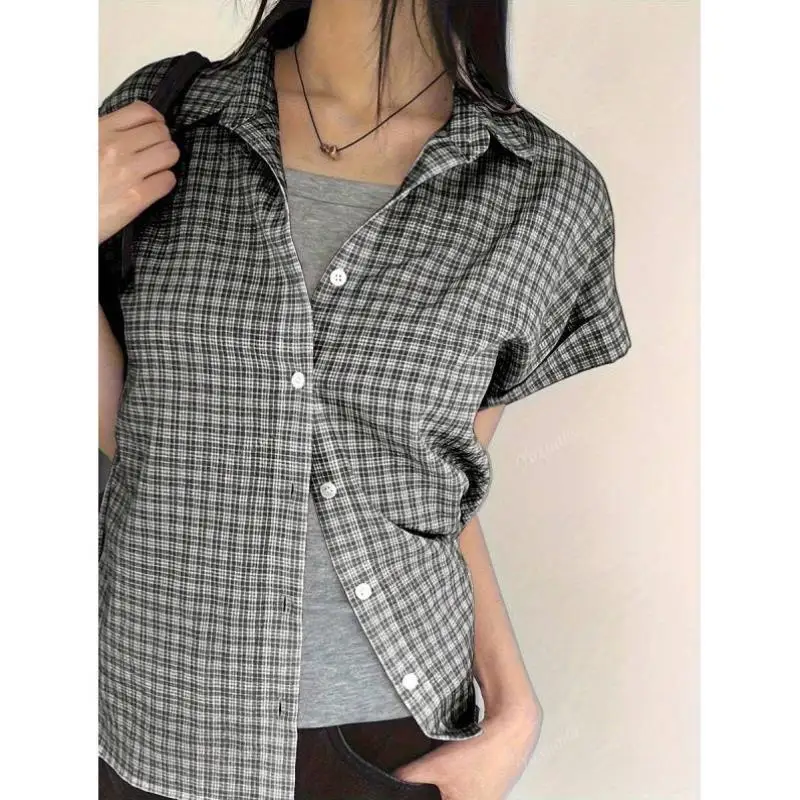 

Женская повседневная одежда ort Sve irt на пуговицах спереди New Sle Cross-Border New S 35598, воротник из искусственной кожи Thiened Fce на подкладке