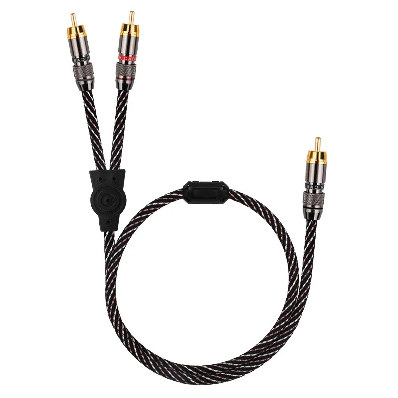 YYAUDIO 1 para kabel Audio RCA RCA do 2 RCA kabel połączeniowy męski do 2 męski rozdzielacz przewód Aux do głośnika, DVD, TV, wzmacniacz