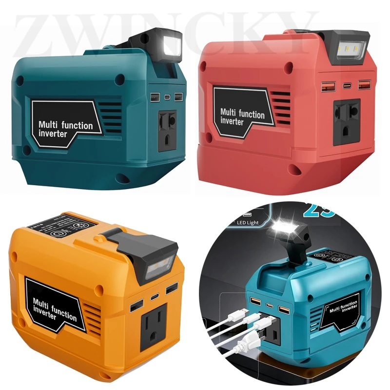 For Milwaukee/Makita/Dewal 18V Lithium Battery 400LM LED Work Lights Portable Lamp Power Inverter USB & Type-C Fast Charging