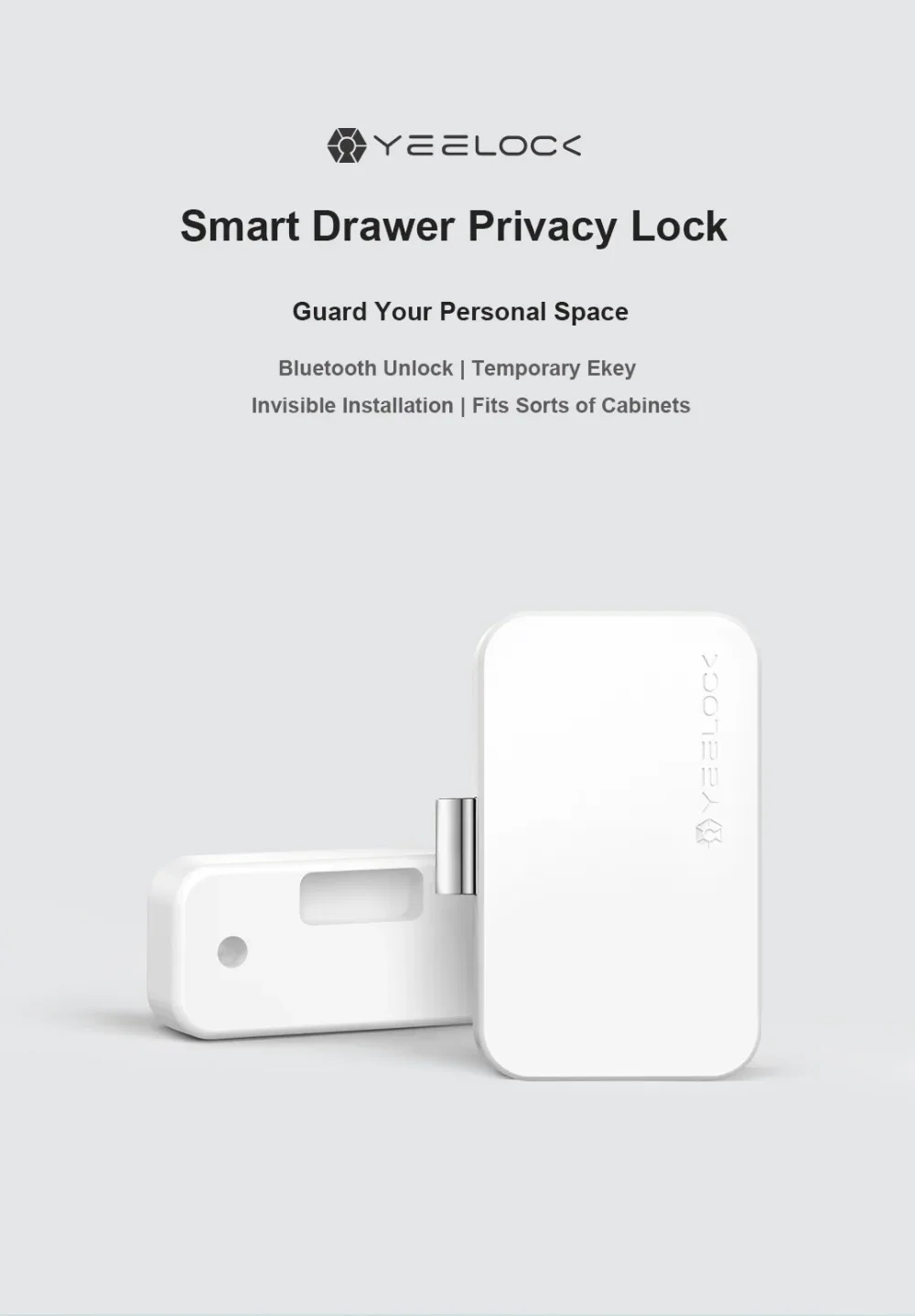 Xiaomi MIjia YEELOCK Smart Drawer Cabinet Lock Keyless Bluetooth APP Unlock Anti-Theft Child Safety File Security