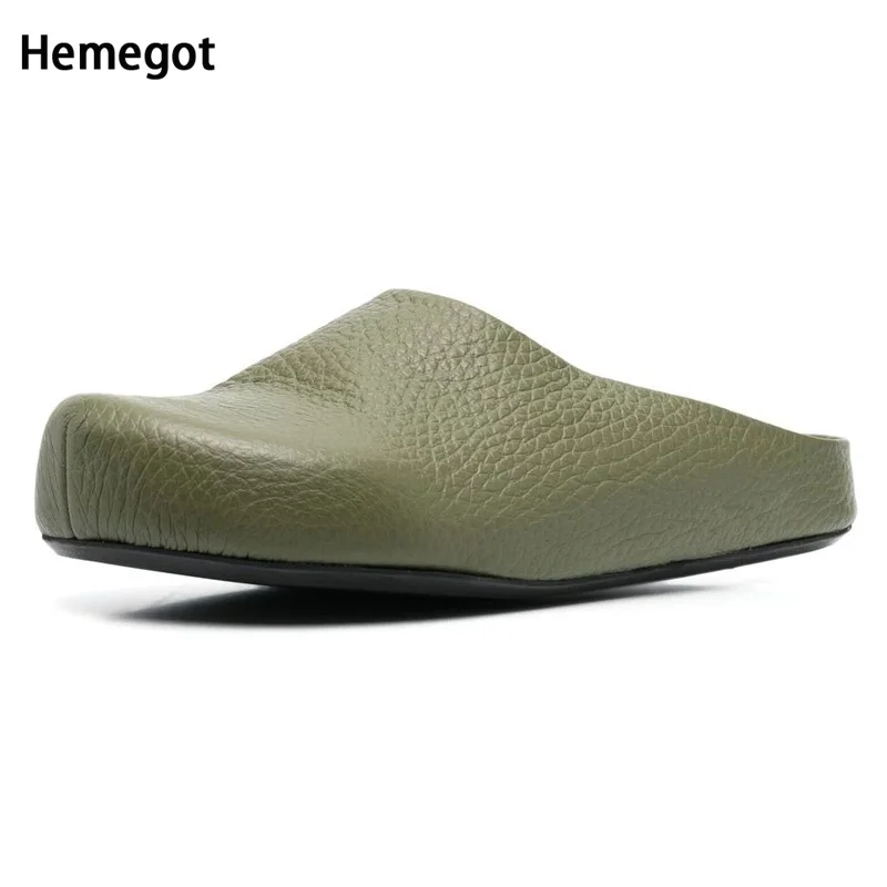 Green Men's Slippers New Men's Sandals Indoor and Outdoor Slippers Large Size 46 Men's Baotou Half Slippers Man Summer Slippers