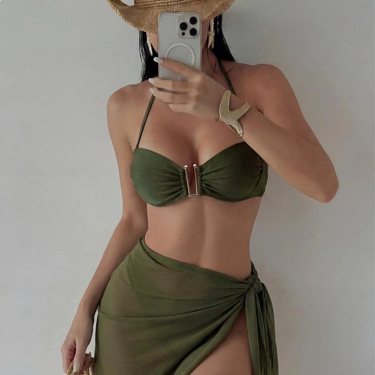 

2026 Sexy Floral Tie Side String Triangle Bikini Set Swimwear for Women Summer Beach Wear