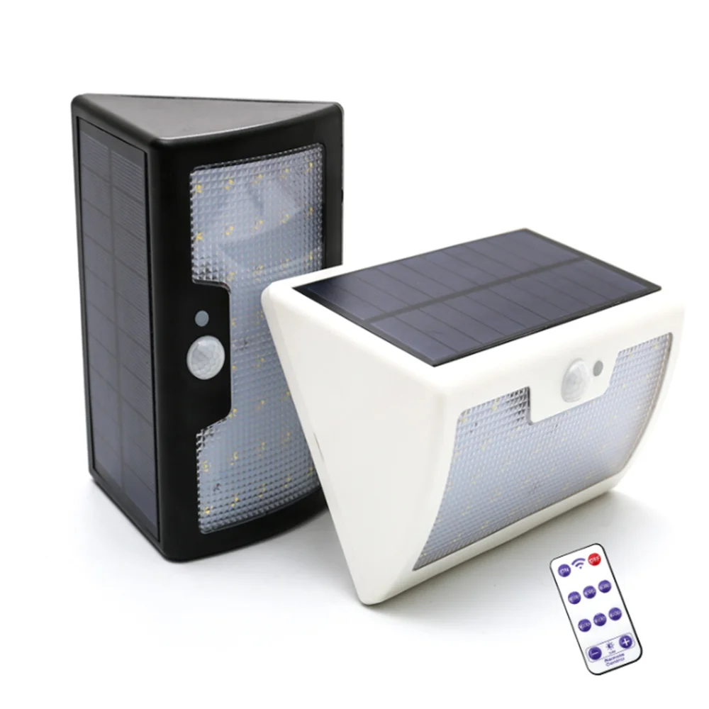 Outdoor Household IP65 Waterproof Lighting Garden Street Sensor Wall Lamp Smart New Solar Rechargeable LED Remote Control