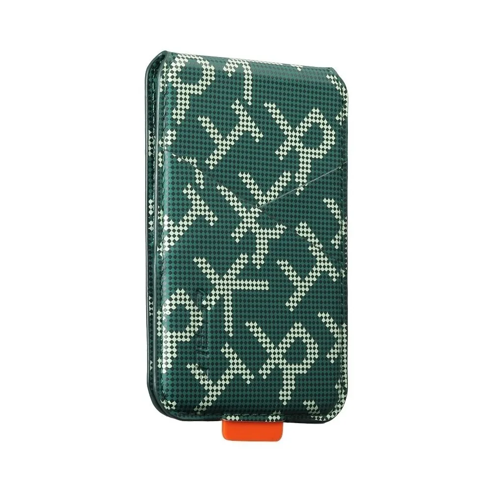 Magnet Card Holder Printed Pattern Faux Leather Magnetic Phone Wallet Built-in Stand Card Slot Design Stand Wallet Holder