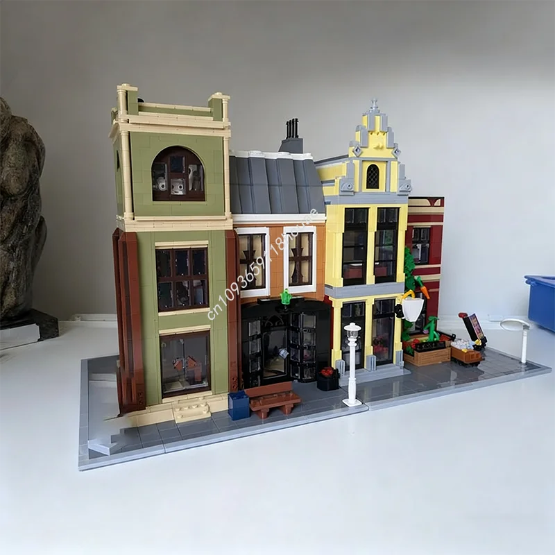 2854 個 MOC オフィス宝石商ペットショップモジュラービルディングモデルブロック建築組み立て教育クリエイティブおもちゃクリスマスギフト