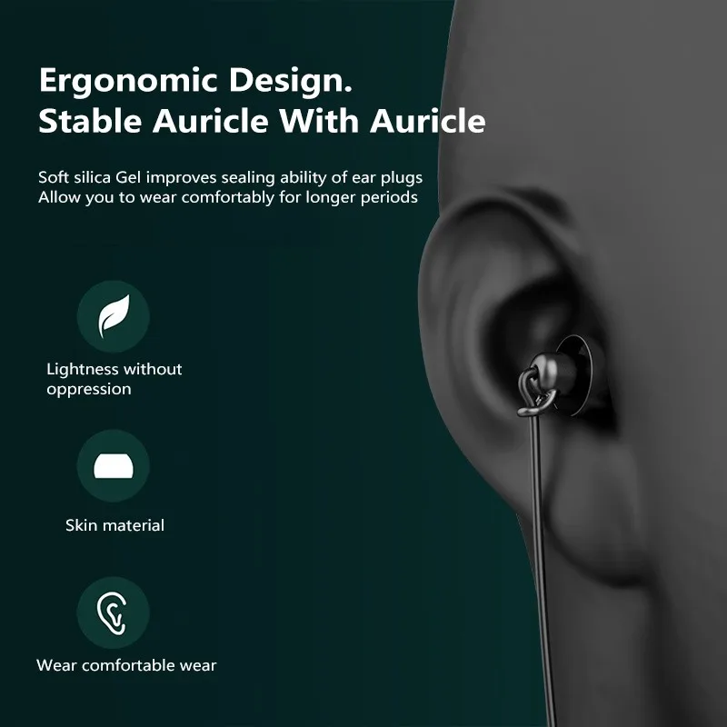 For ASMR Earphone Hifi Headset Noise-Cancel Sleeping Earbud Soft Silicone Headset TPE Wire No Ear Pressure Earbuds For Xiaomi