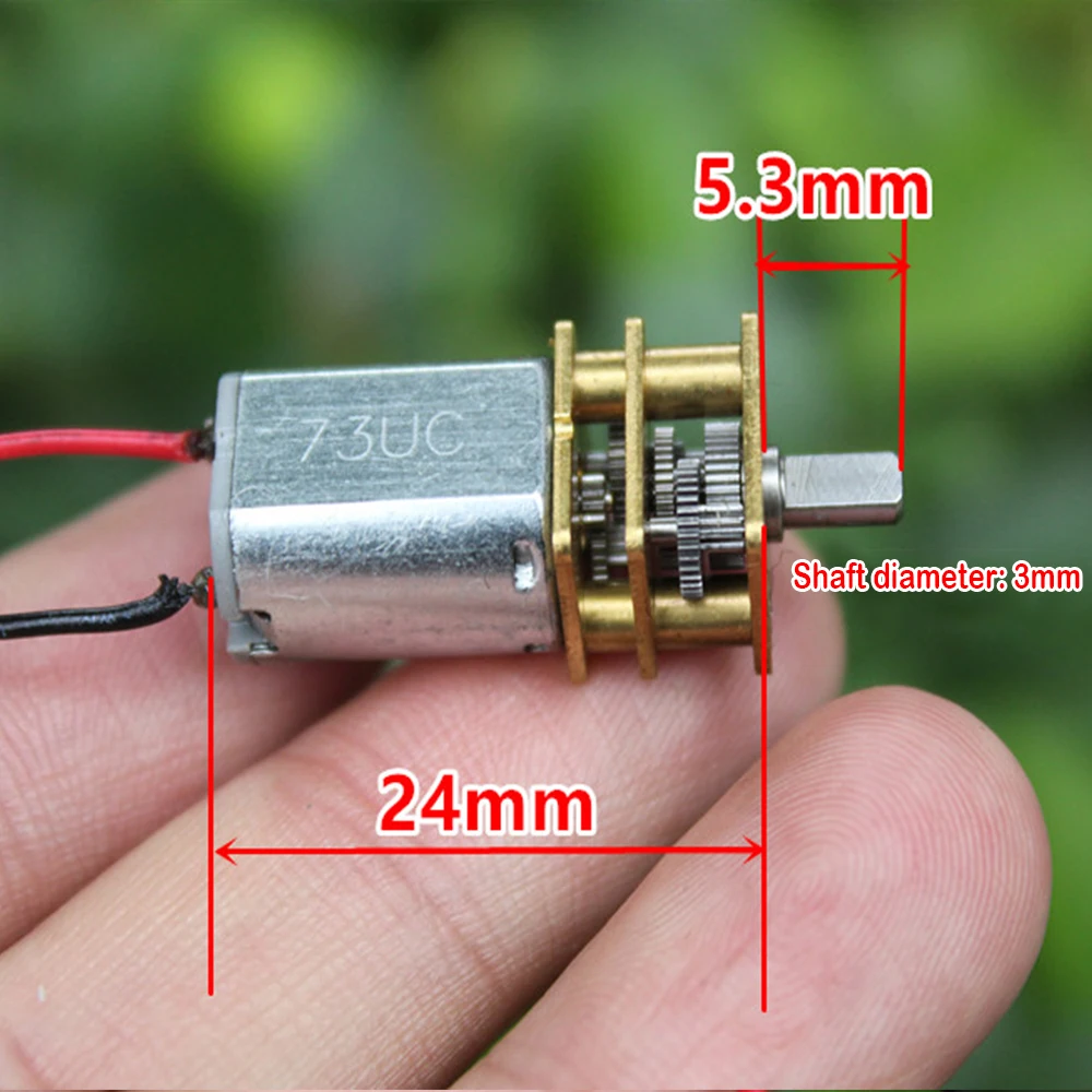 N20 Mini Micro Metal Gear Motor with Gear Wheel DC 3V-6V 3.7V 5V 25RPM-50RPM 20mA Electric Precision Metal Gearbox for Door Lock