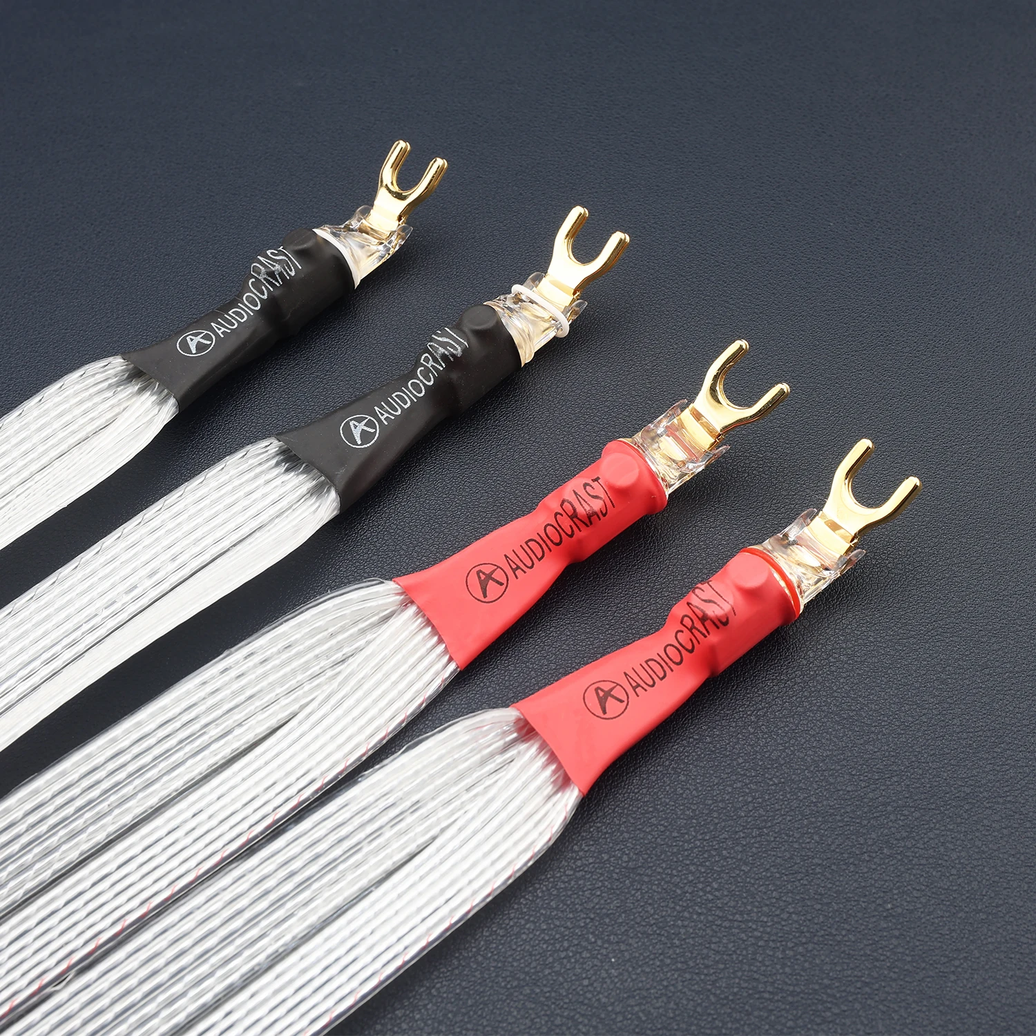 4PCS HIFI 8N OCC Copper Speaker Jumper Bridge Cable Banana Plug Y Spade Terminal Audio Jumper Wire for Amplifier Loudspeaker