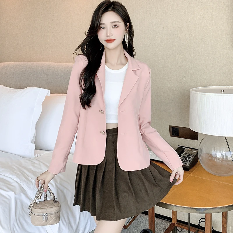 Early Spring Women's ort Suit Jaet Casual Sli Slimming Faionable Polyester Fiber Long Sve Regular Fit Coat