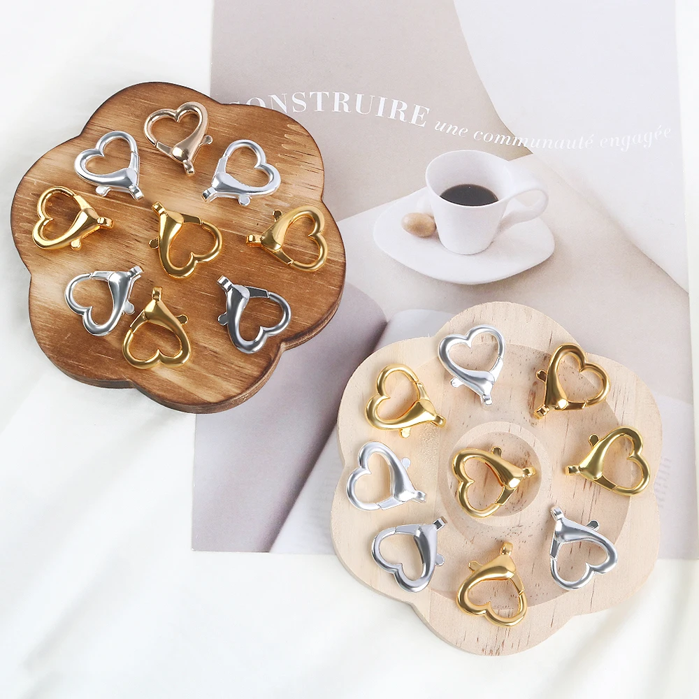 

5pcs Metal Heart Shaped Lobster Clasp Zinc Alloy Love Keychain Hook Buckle DIY Bag Toy Pendant Connecting Accessories