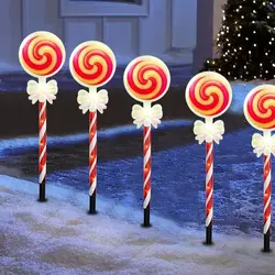 5pcs/set Butterfly Lollipop Outdoor Solar Lights Garden Christmas Holiday Decoration Waterproof Lawn Light String Lights L080