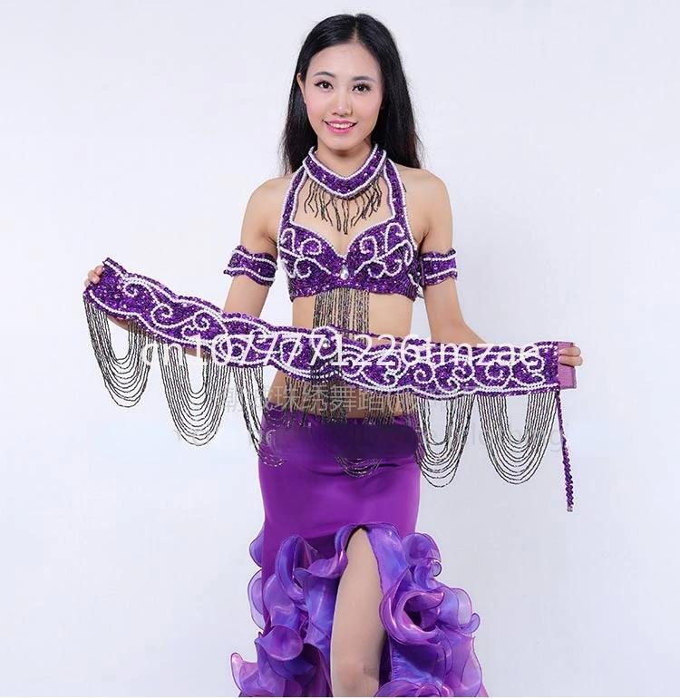 

2024 Belly Dance Costume Foam Beads Performance Costume Four-Piece Set Egypt Stage Dance Competition Performance Set