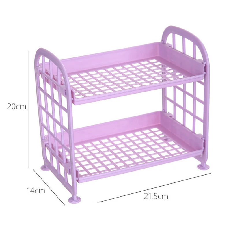 Double Folding Storage Organiser Desktop Bathroom Shelf Storage Shelf Bathroom Accessories Cute Shelves Kitchen Storage Shelves