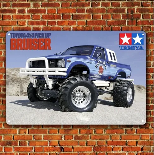 Metallposter Rc Car Wanddekoration Blechschild Plakette Tamiya Bruiser-Aluminium