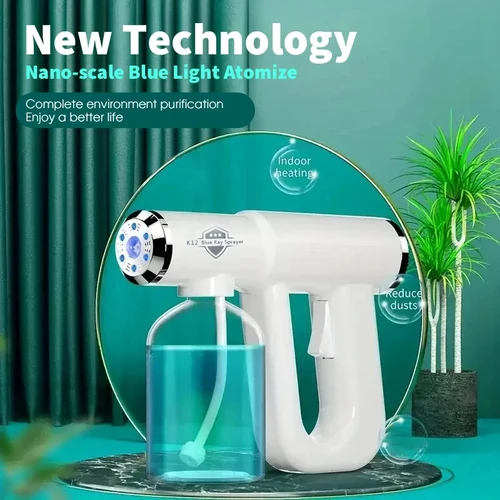 Imagen 2 del producto Nuevo pulverizador de peluquero con luz azul Nano de 300ML, pistola nebulizadora de pulverización inalámbrica de vapor para después del afeitado eléctrico USB para herramientas atomizadoras de jardín