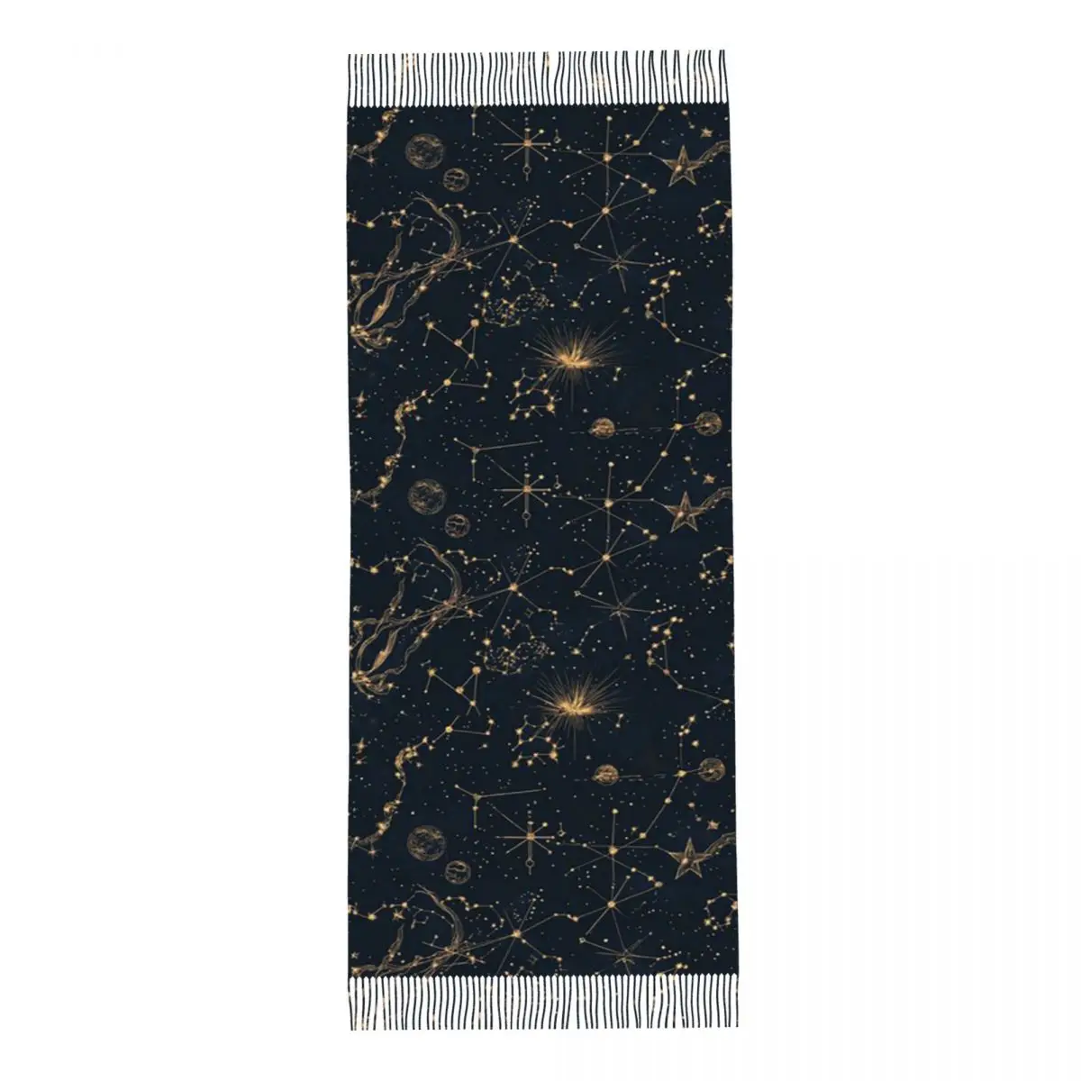 Constellation Star Clusters Galaxies Halloween Scarf Tassel Scarves Women Soft Warm Shawls and Wraps Long Fall Winter Shawl Wrap
