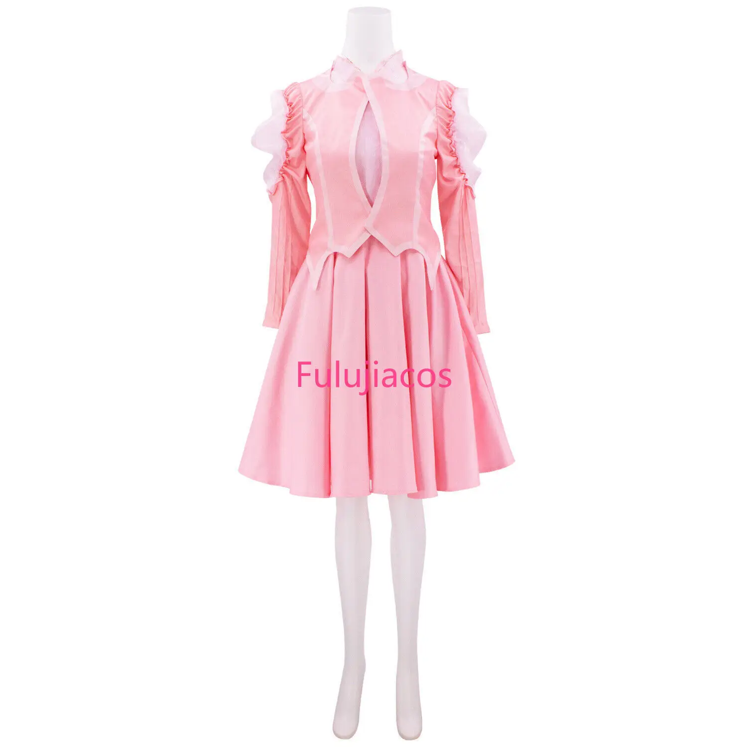 

Fulujiacos Glinda Cosplay Costume Women's Pink Dress Shirt Full Set