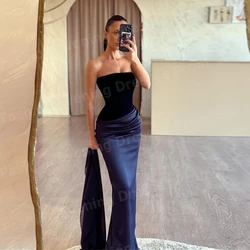 Elegant Women Mermaid Evening Dresses Sleeveless Party Vestido De Noche Prom Gowns Customized Strapless Backless Robe De Soirée