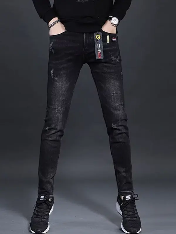 

Мужские джинсы Bla Slim Fit: эластичные, модные, износостойкие, с эффектом похудения, для повседневной носки, осень-зима